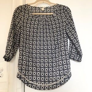 J.Crew silky printed blouse